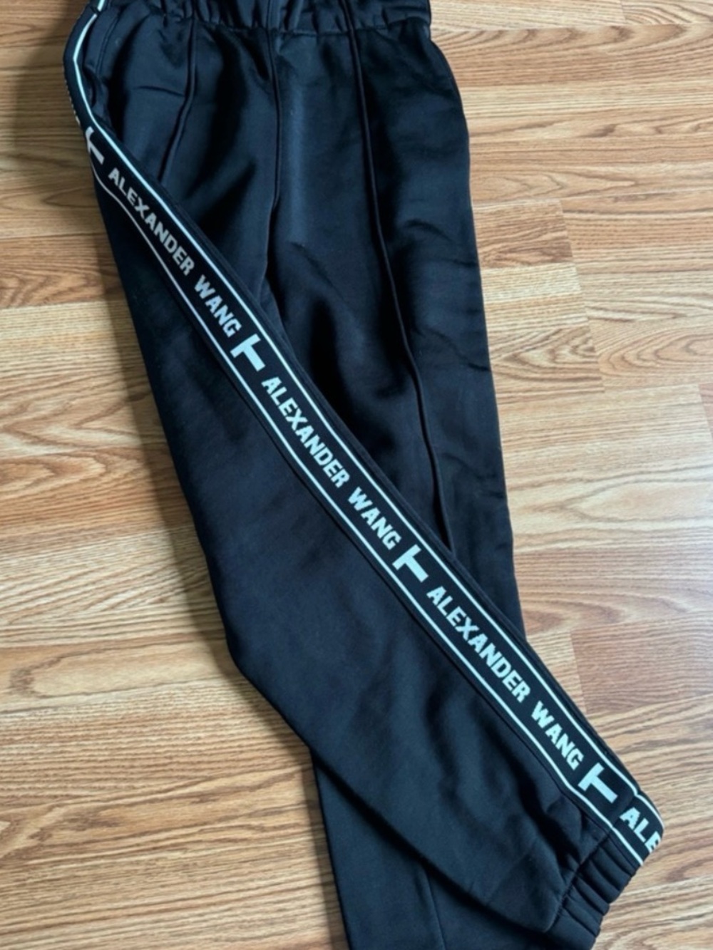 Alexander Wang Black Logo-Striped Trousers - Picture 4 of 5
